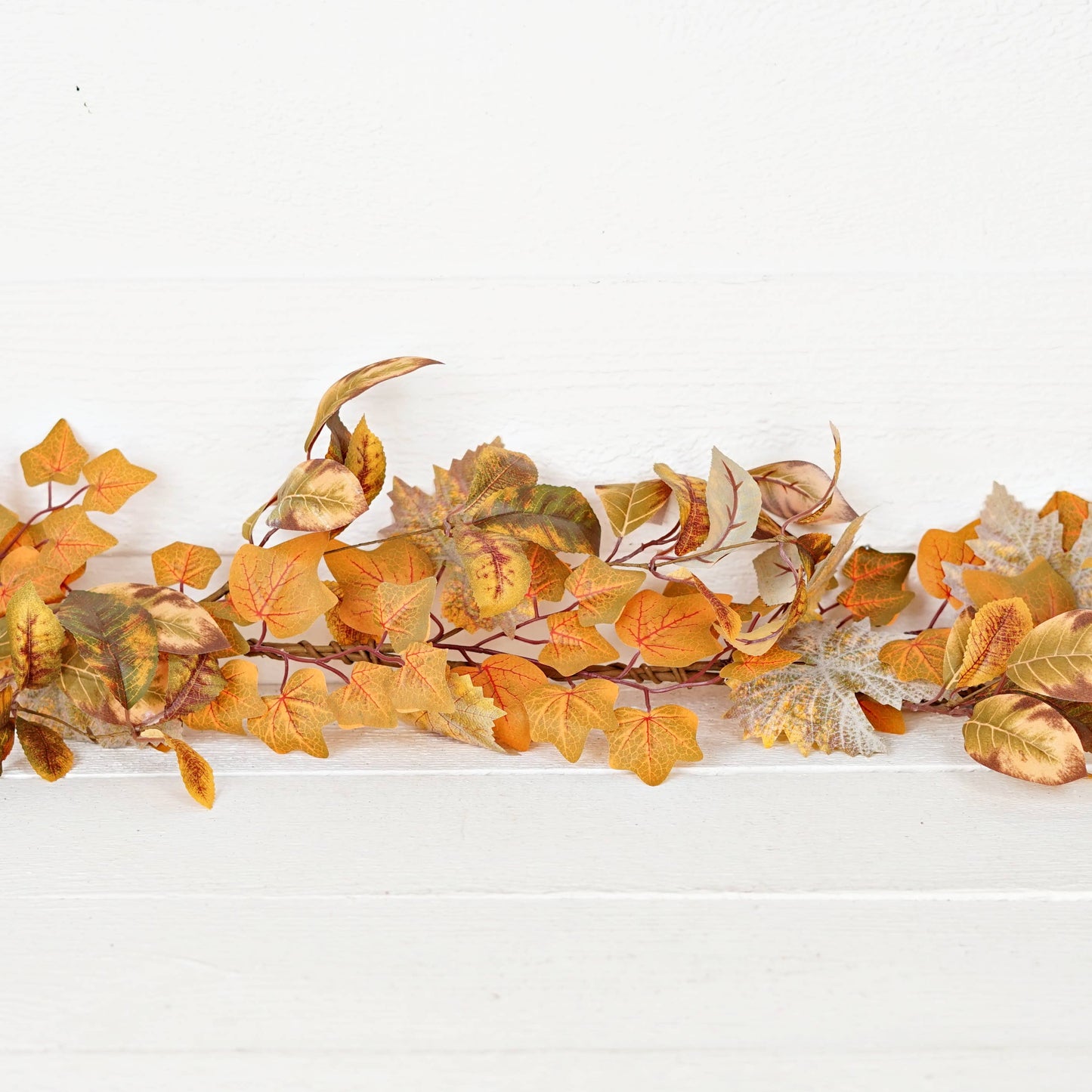 5ft Garland-Mix Late Autumn Leaves-