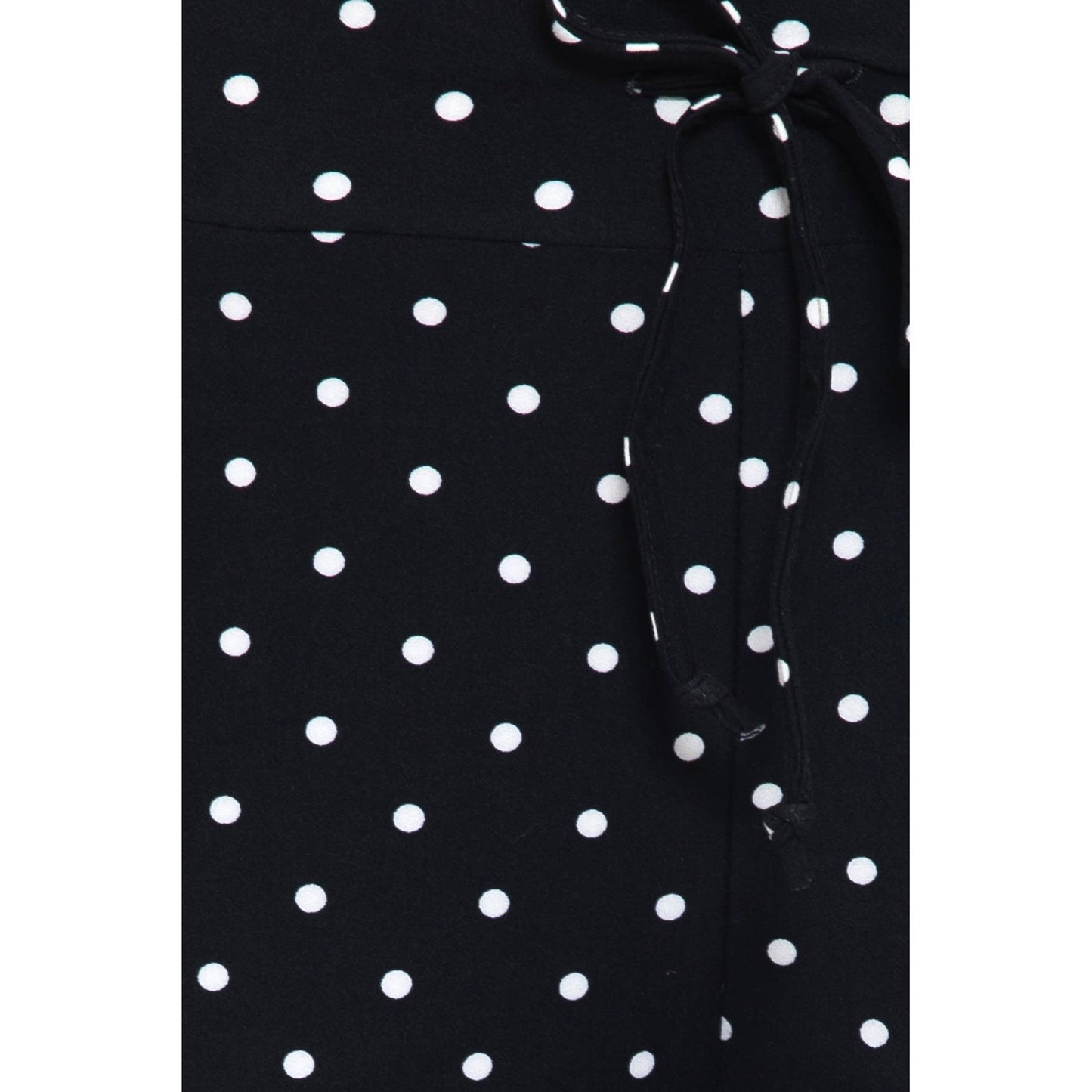 Black with White Polka Dots on Buttery Soft Pajama Pants with Drawstring