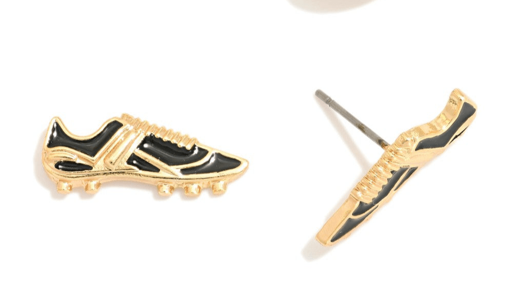 Enamel Soccer Ball or Cleats Stud Earrings Soccer Cleat