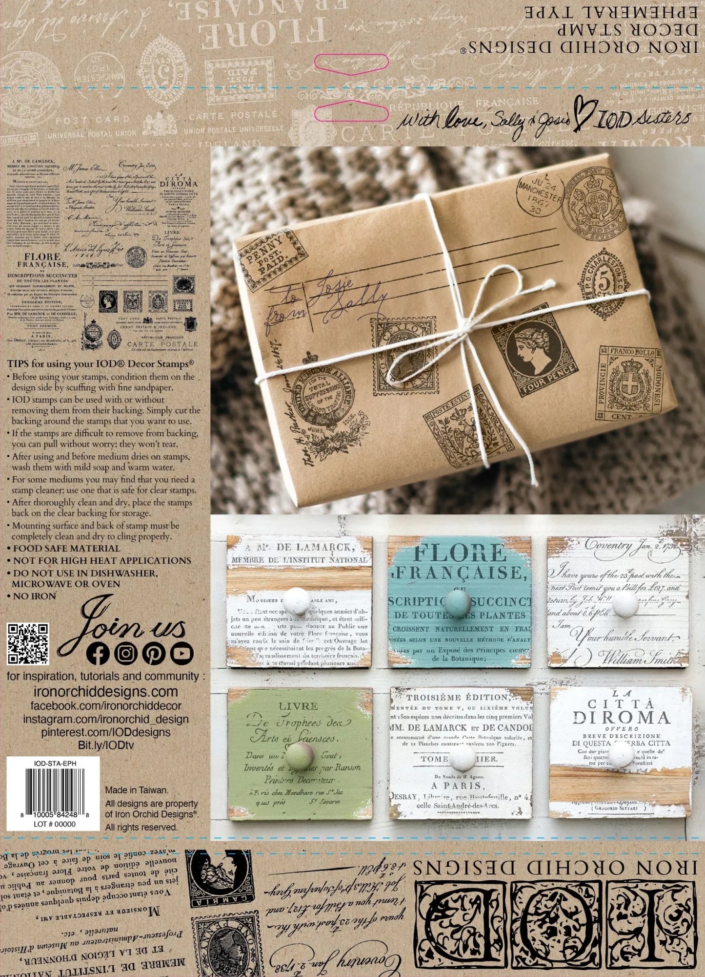Ephemeral Text 12x12 IOD Stamp™