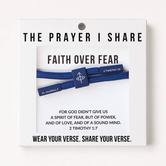 FAITH OVER FEAR Christian Cord Bracelet, Bible Verse Gifts The Prayer I Share