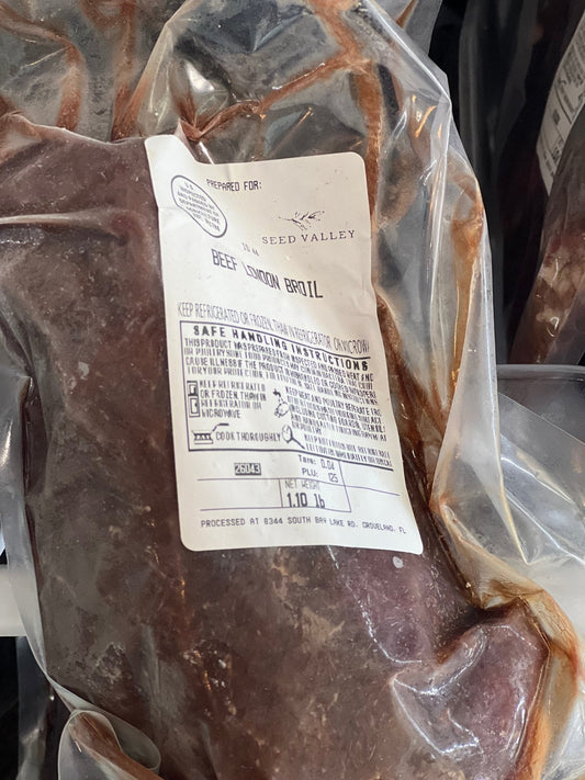 FL Grass Fed Grass Finished London Broil - The Mustard Seed Collection, The Seed