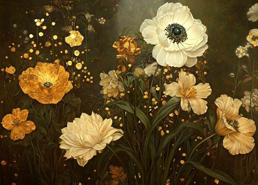 A1 Flowers Horizontal Mint Decoupage Paper