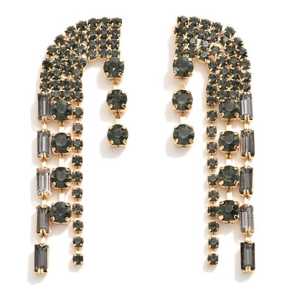 Flowing Rhinestone Drop Earrings - The Mustard Seed Collection, The Seed