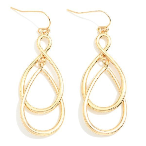 Gold Linked Metal Loops Drop Earrings - The Mustard Seed Collection, The Seed