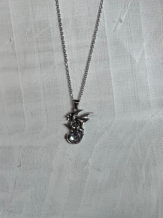Gothic Winged Dragon Necklace - The Mustard Seed Collection, The Seed