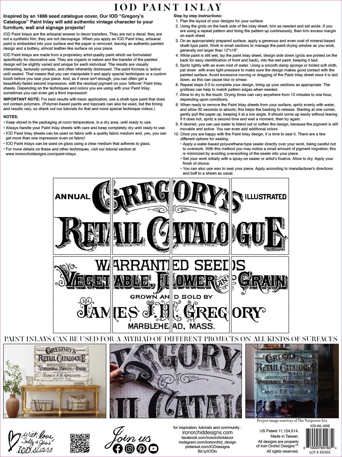 Gregory's Catalogue IOD Paint Inlay 12x16 Pad