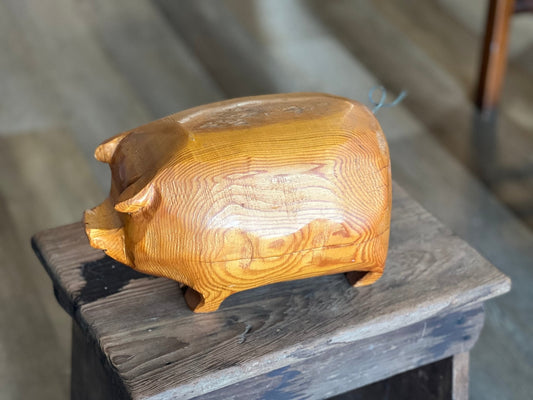 Handcrafted Wooden Pig