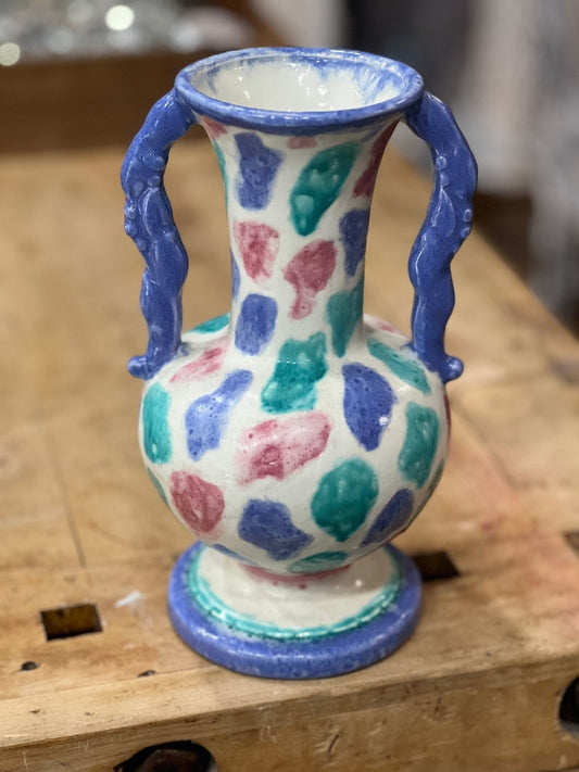 Handmade Ceramic Amphora Vase – Pastel Terrazzo - The Mustard Seed Collection, The Seed