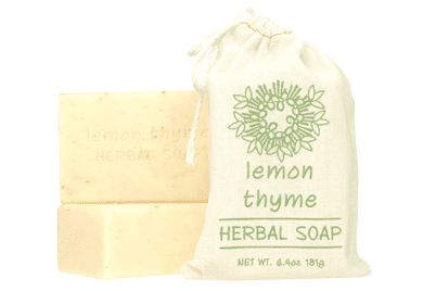 Herbal Cloth Sack Soap Lemon Thyme 6.4oz Bar - The Mustard Seed Collection, The Seed
