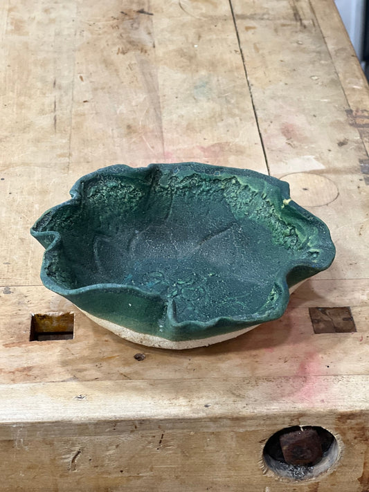 Homosassa Florida Artisan Organic Ruffled Ceramic Dish (2" x 6.5") - The Mustard Seed Collection, The Seed