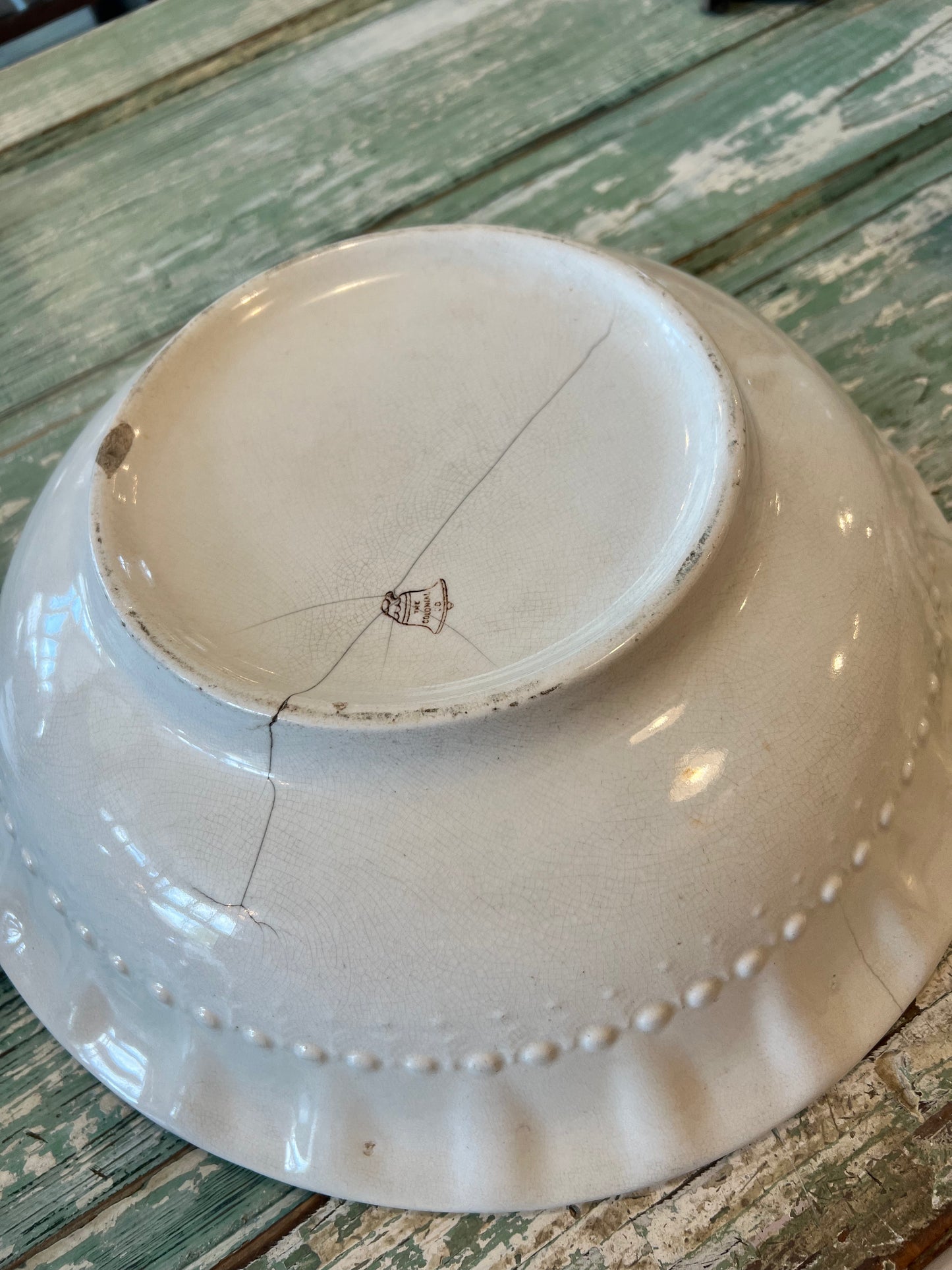 Colonial Co Ironstone late 1800s Basin Bowl