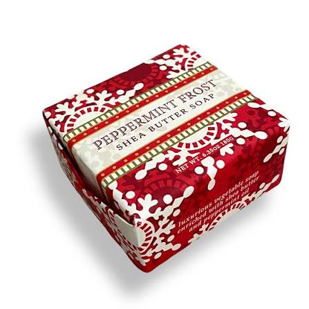 Peppermint Frost — 1.9oz French Milled Shea Butter Square Soap greenwhich bay trading co