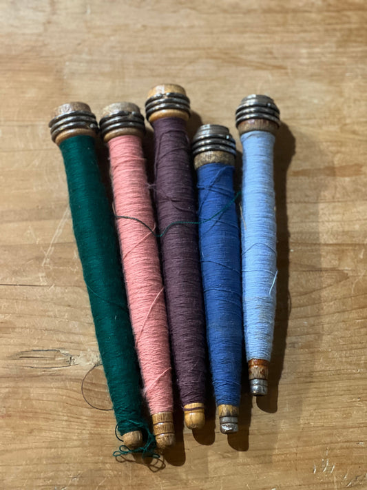 Industrial Antique Spool with Thread