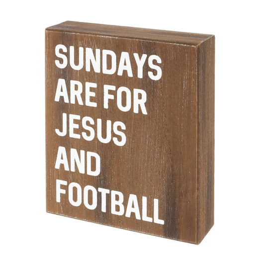 Jesus and Football Fall Box Sign - The Mustard Seed Collection, The Seed