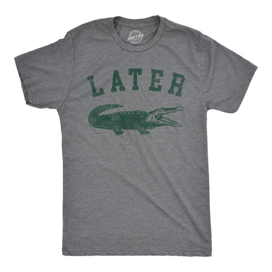 Later Alligator Men's T Shirt: Dark Heather Grey - The Mustard Seed Collection, The Seed