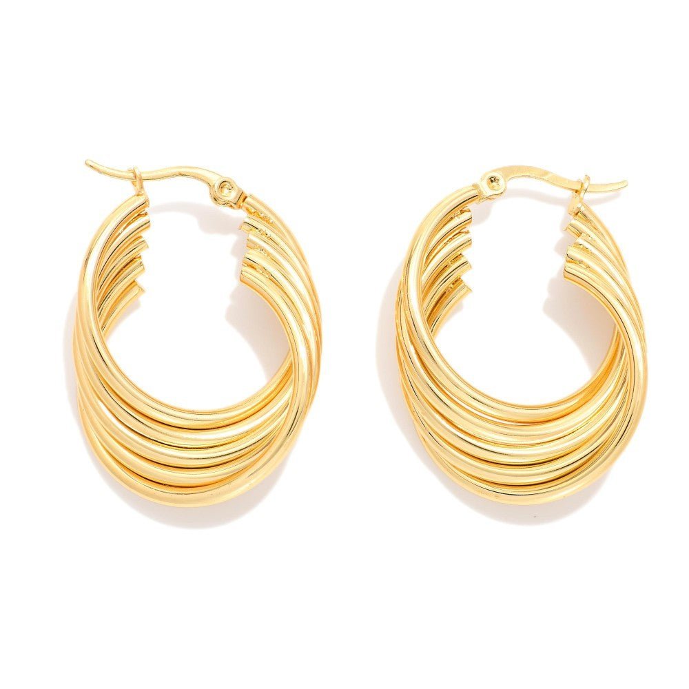 Layered Gold Hoop Earrings - The Mustard Seed Collection, The Seed