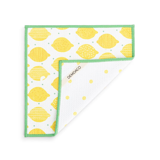 Lemons Absorbent Reversible Dishcloths Set of 2 - 10in - The Mustard Seed Collection, The Seed