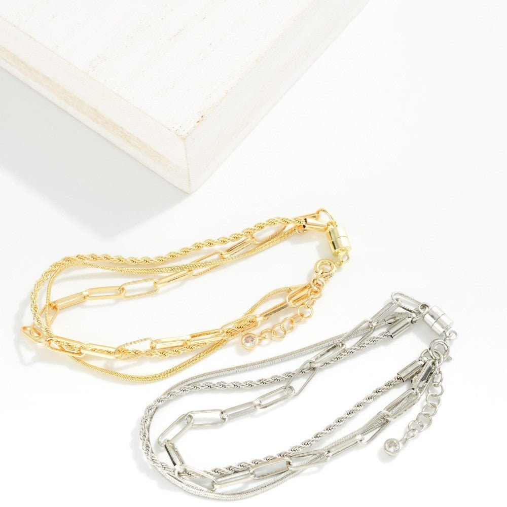 Magnetic Layered Chain Link Bracelet - The Mustard Seed Collection, The Seed