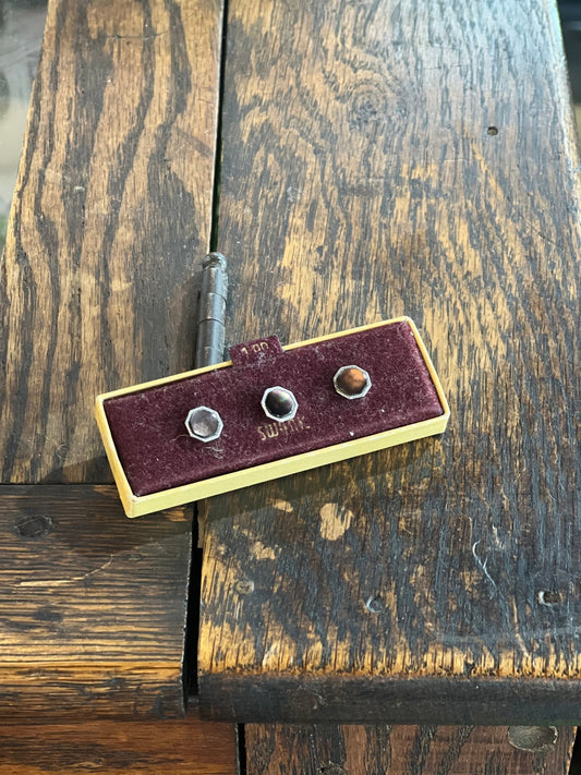 MCM Swank Set of 3 Button Tuxedo Studs