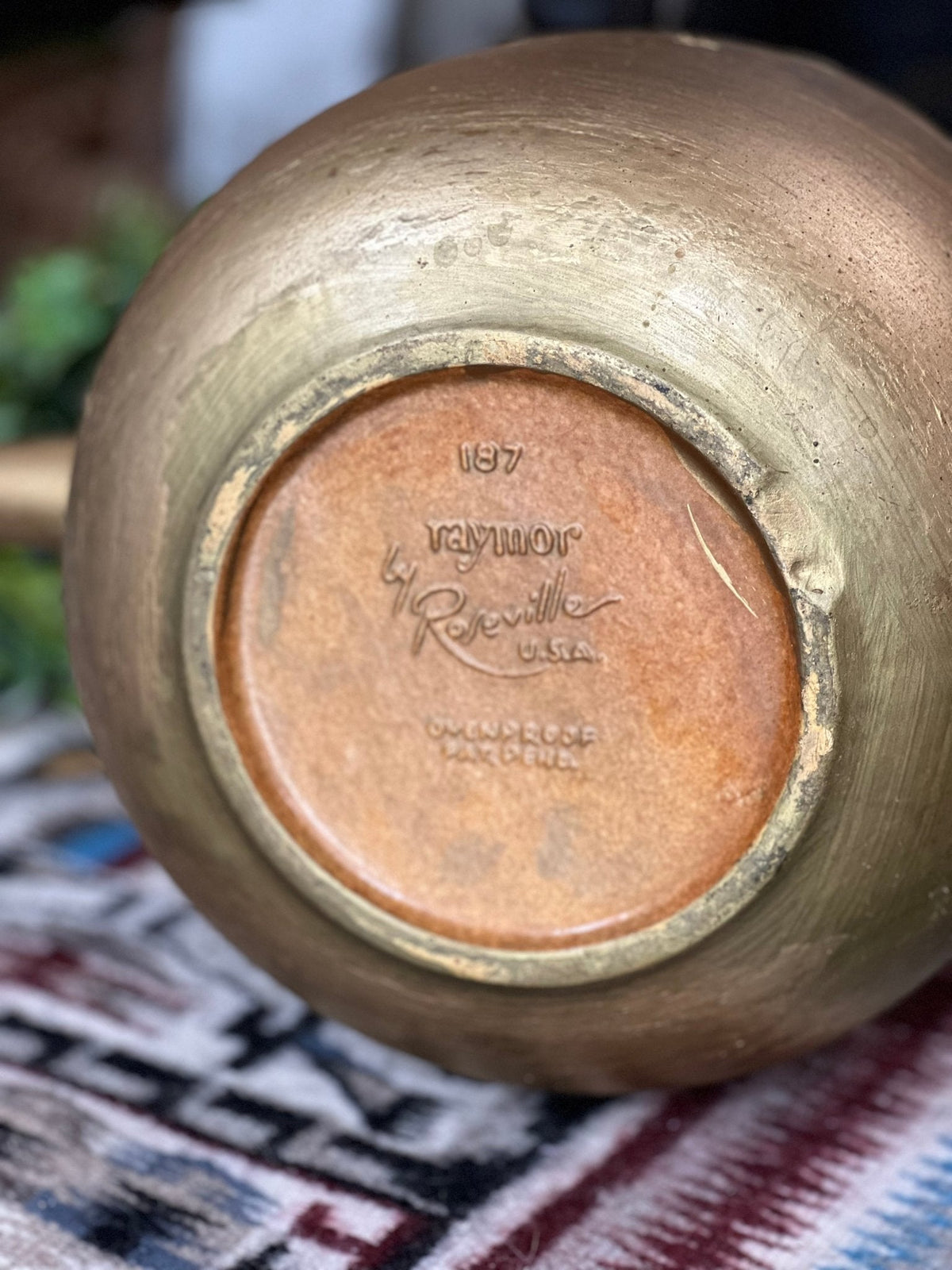Metallic Gold Roseville Bean Pot with Handles - The Mustard Seed Collection, The Seed