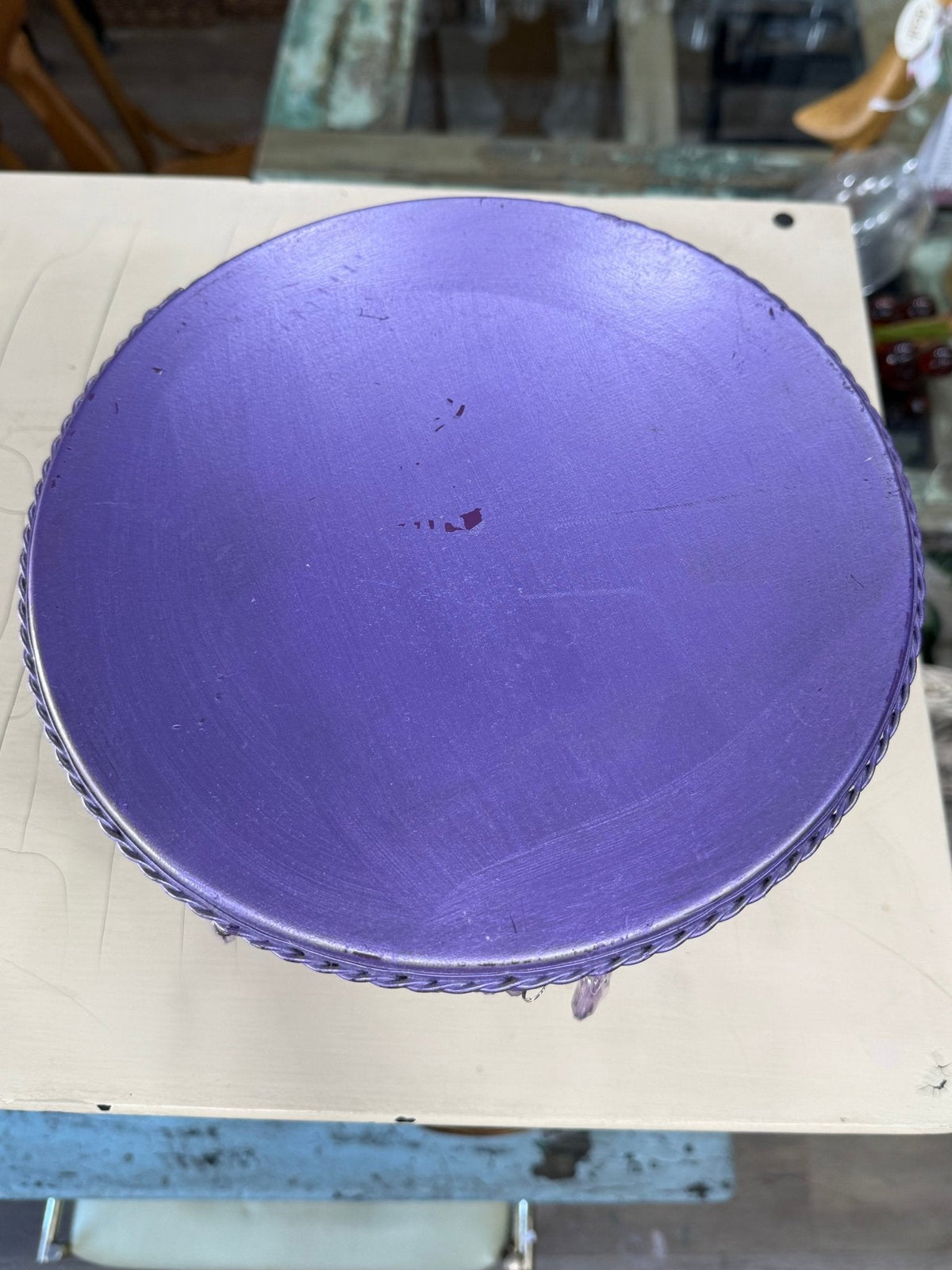 Metallic Purple Cake Stand with Jewels