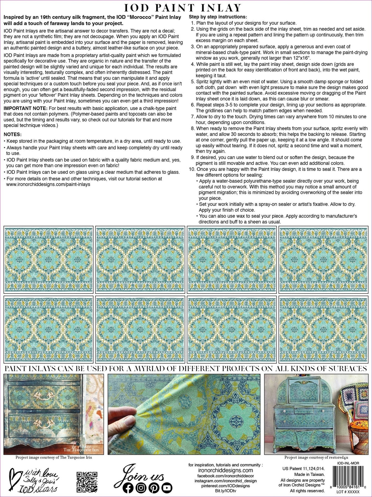 Morocco IOD Paint Inlay 12x16 Pad - The Mustard Seed Collection, The Seed