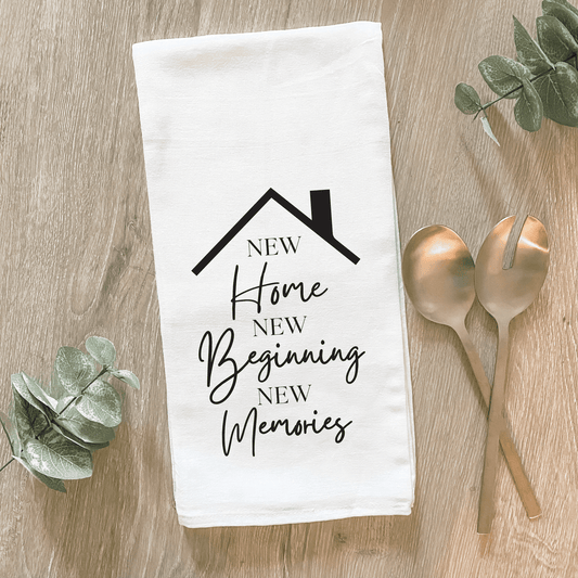 New Home, New Beginning, New Memories - Cotton Tea Towel - The Mustard Seed Collection, The Seed