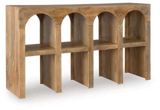 NEW! Mango Wood Arched Console Table/Book Nook - The Mustard Seed Collection, The Seed