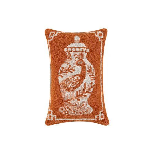 Orange Chinoiserie Hook Pillow - The Mustard Seed Collection, The Seed