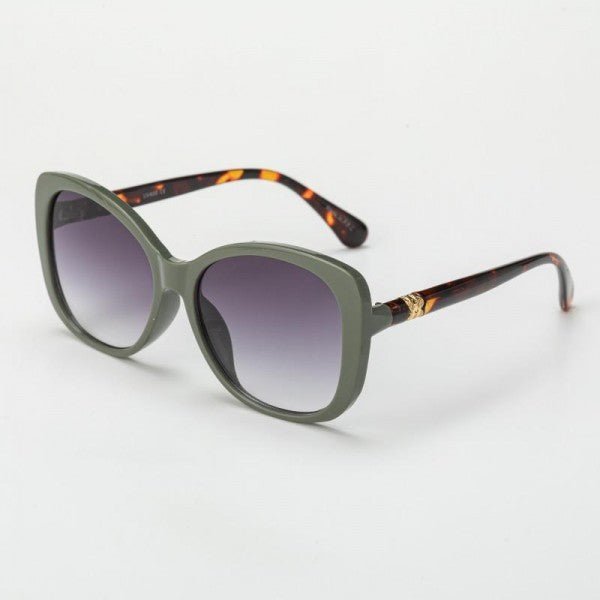 Oversize Square Sunglasses With Gold Tone Detail