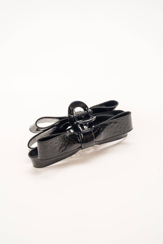 Paige Bow Hair Claw: Black