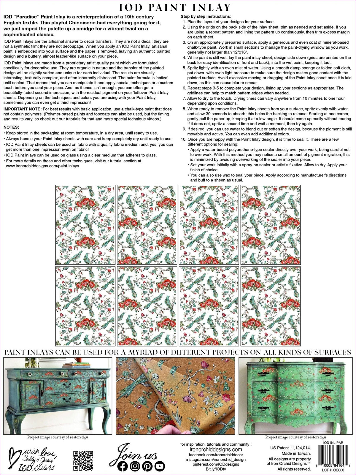 Paradise IOD Paint Inlay 12x16 Pad - The Mustard Seed Collection, The Seed