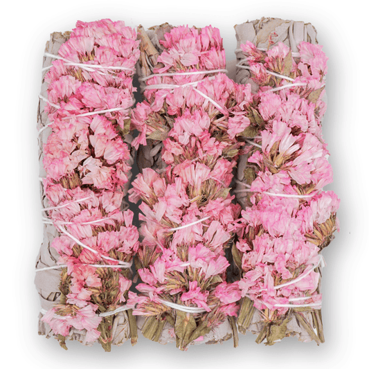 Pink Sinuata Flower with White Sage Bundles - The Mustard Seed Collection, The Seed