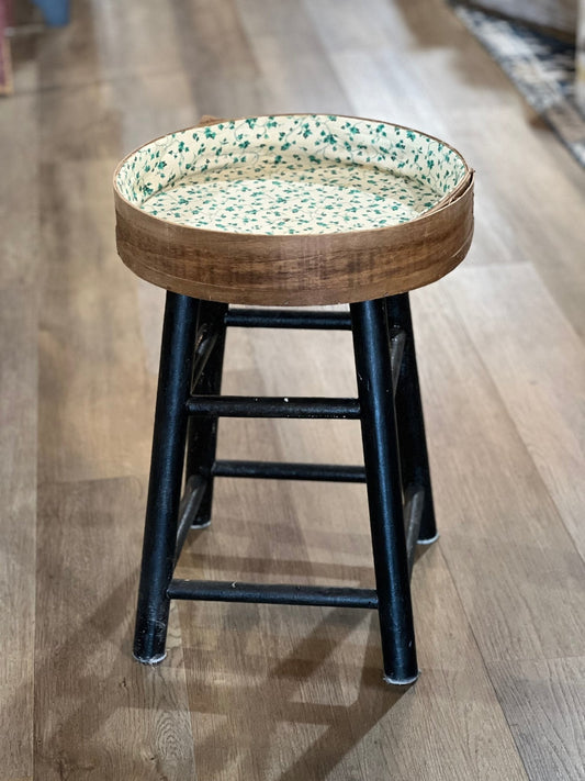 Repurposed Stool with Sewing Box