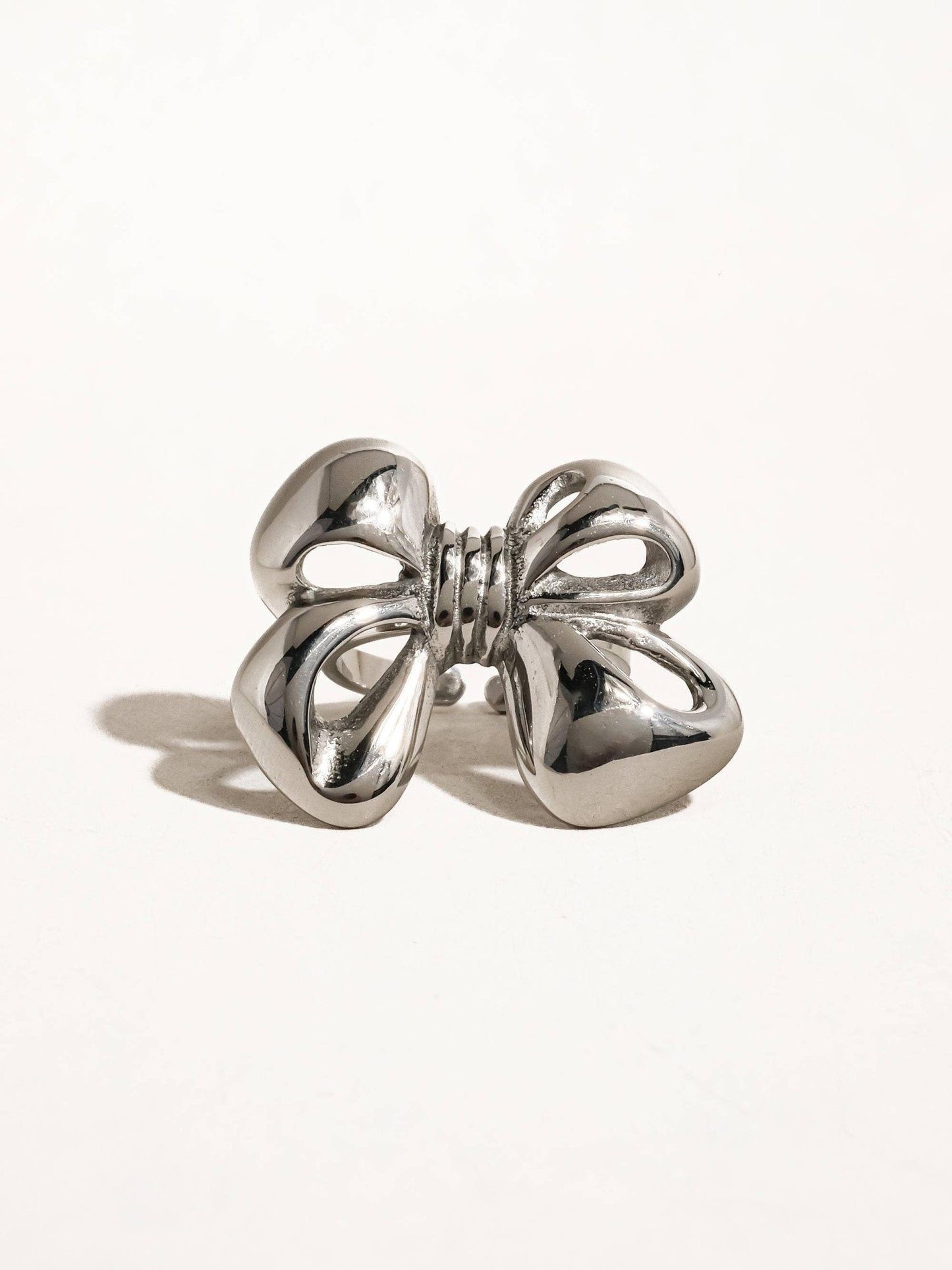 Ronda Silver Bow Adjustable Ring: Silver - The Mustard Seed Collection, The Seed