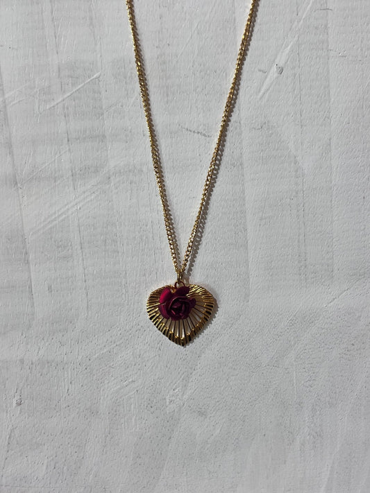 Rose Necklace & Earrings Set
