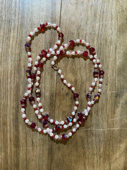 Ruby, Pink, and Pearl Necklace