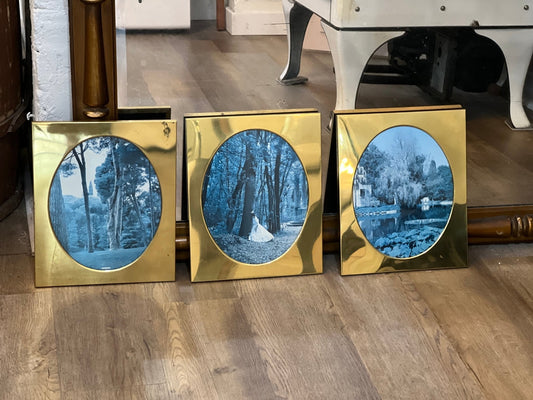 Set of 3 Gold Frames with Magazine Cut-Outs - The Mustard Seed Collection, The Seed