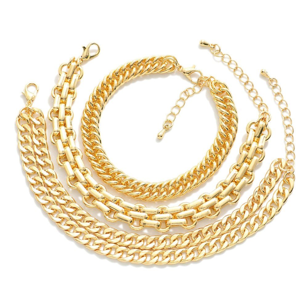 Set Of Three Chain Link Bracelets