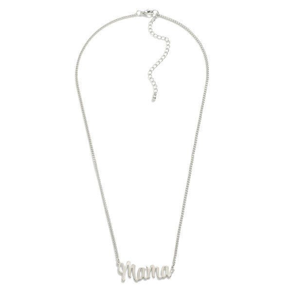 Silver Chain Link Necklace Featuring "Mama" Pendant - The Mustard Seed Collection, The Seed
