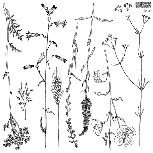 Sprigs 12x12 IOD StampЄ