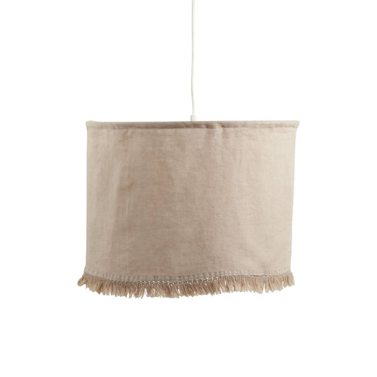 Stonewashed Fringe Lamp Shade: Natural / 12"x18"
