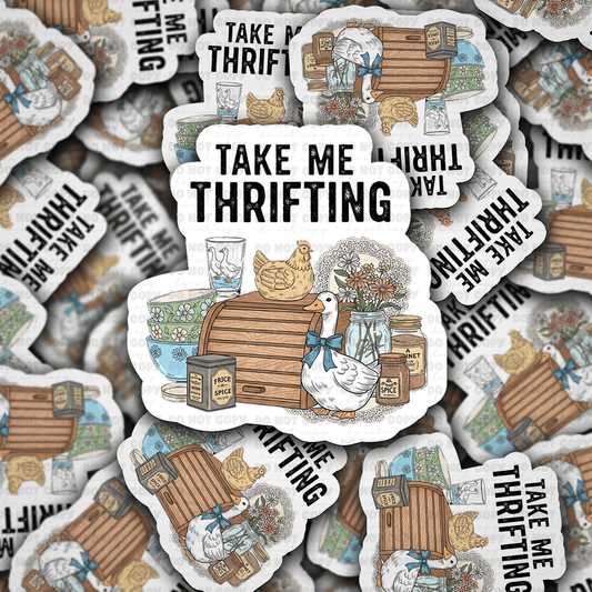 Take me thrifting sticker - The Mustard Seed Collection, The Seed