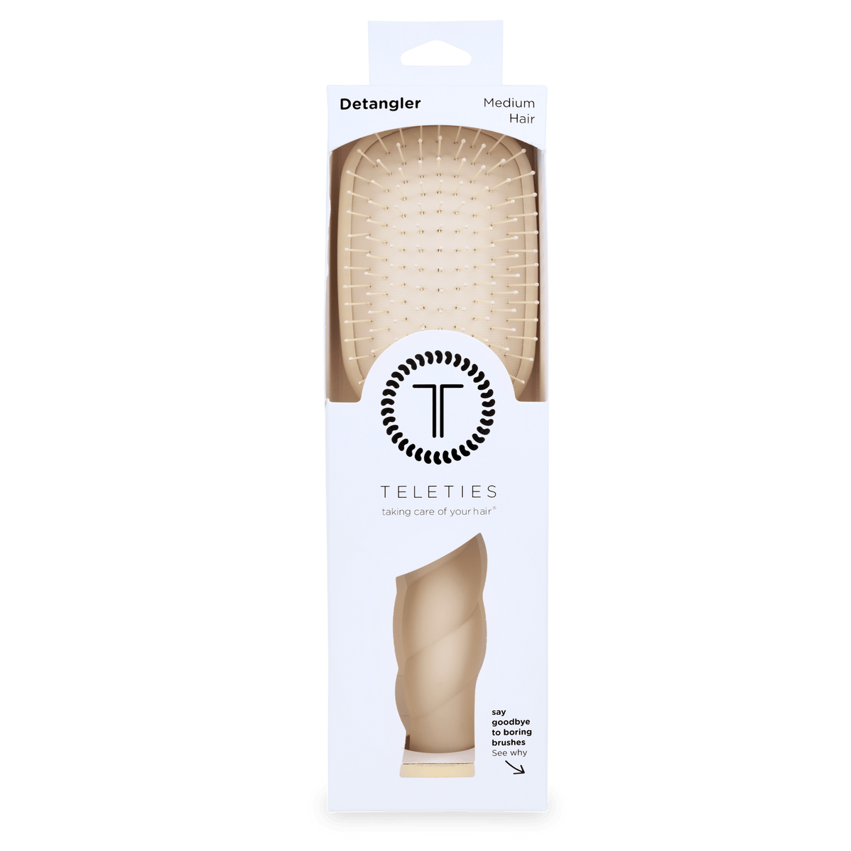Teleties Detangler Hair Brush for Medium Hair - Tan