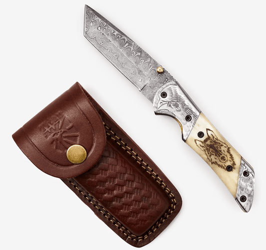 Titan American Eagle - White Wolf Damascus folding / EDC/ - The Mustard Seed Collection, The Seed