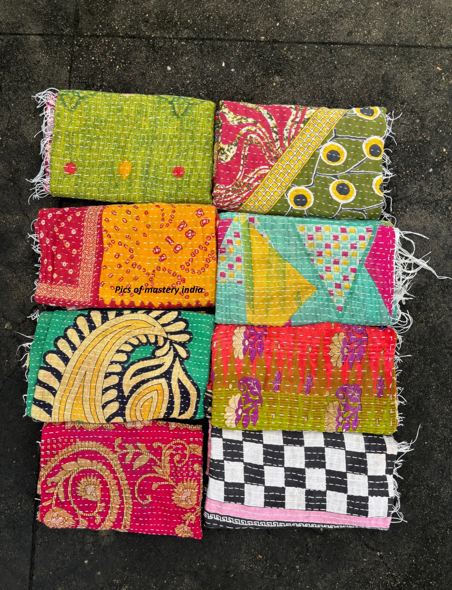 Upcycled Cotton Kantha Sari Scarf - The Mustard Seed Collection, The Seed
