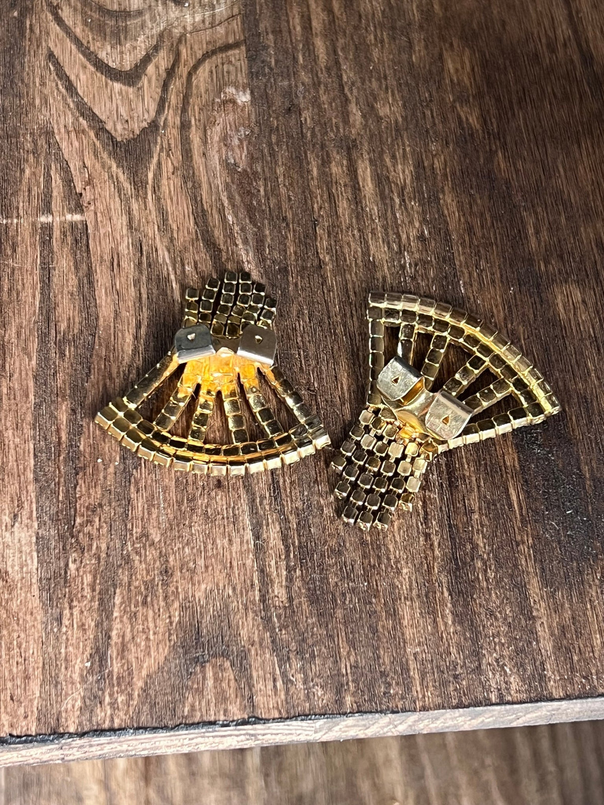 Vintage Art Deco Rhinestone Fan Shoe Clips (Pair)