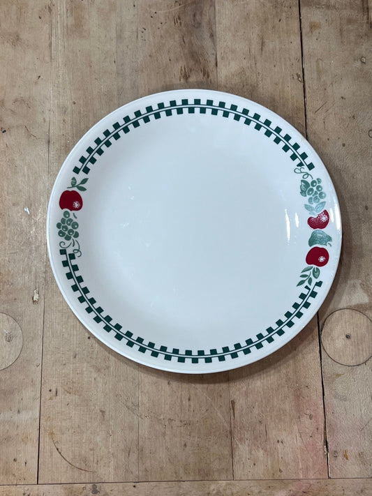 Vintage Corelle "Farm Fresh" 8.5" Luncheon Plate – Corning Vitrelle Glass - The Mustard Seed Collection, The Seed