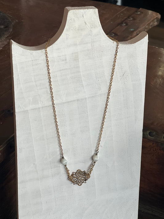 Vintage Flower Filigree Necklace